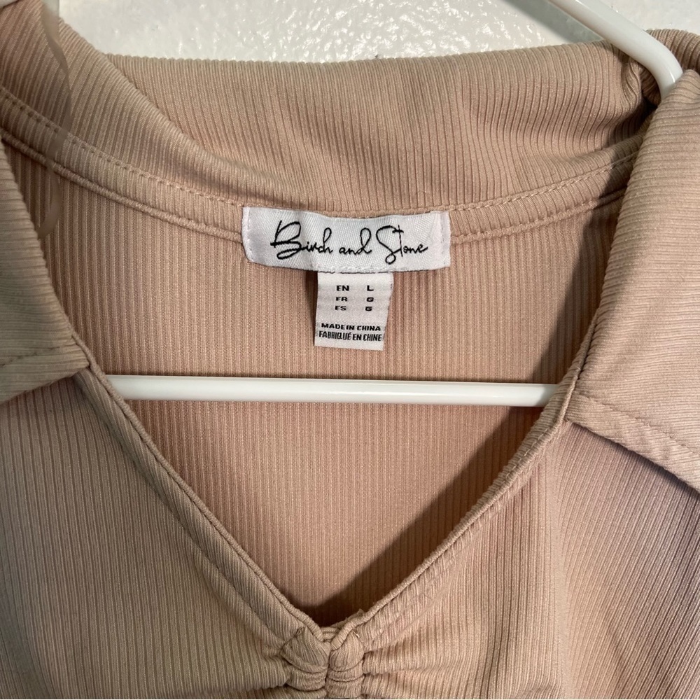 Birch and Stone Ribbed Mini Dress Beige - Picture 12 of 13